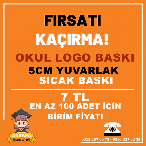 Okul Logo Baskısı ( 1 sipariş 100 adettir )